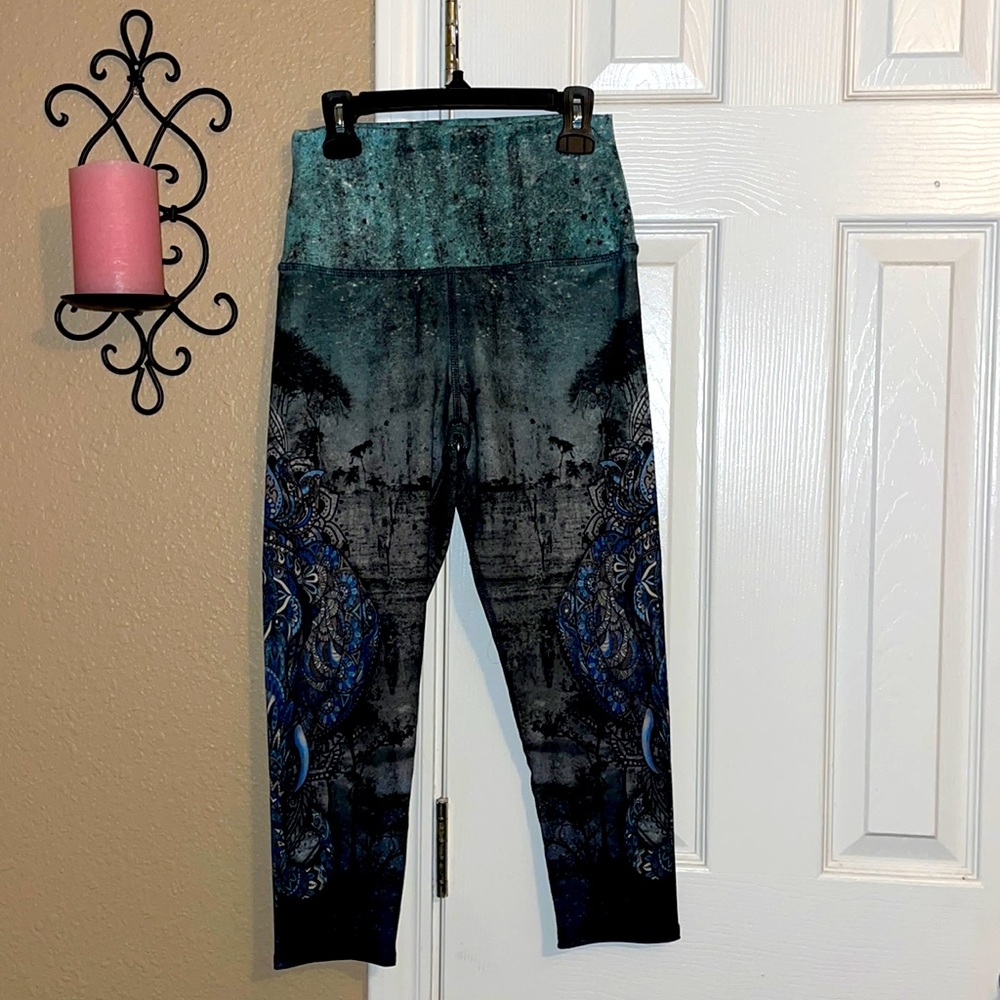 Womens Dark Green and Blue Athletic Bottoms